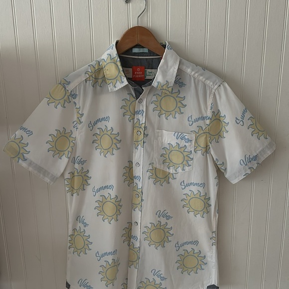 Free Planet Daily Short Sleeves Tropical Vibes Shirt sz M - Picture 4 of 11